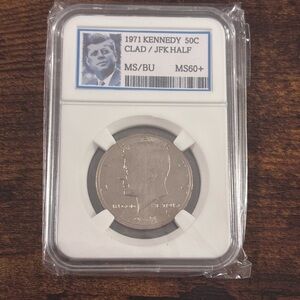 1971 Kennedy Half Dollar In Commemorative Slab UC